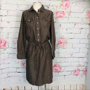 Boden long sleeve cotton shirt dress